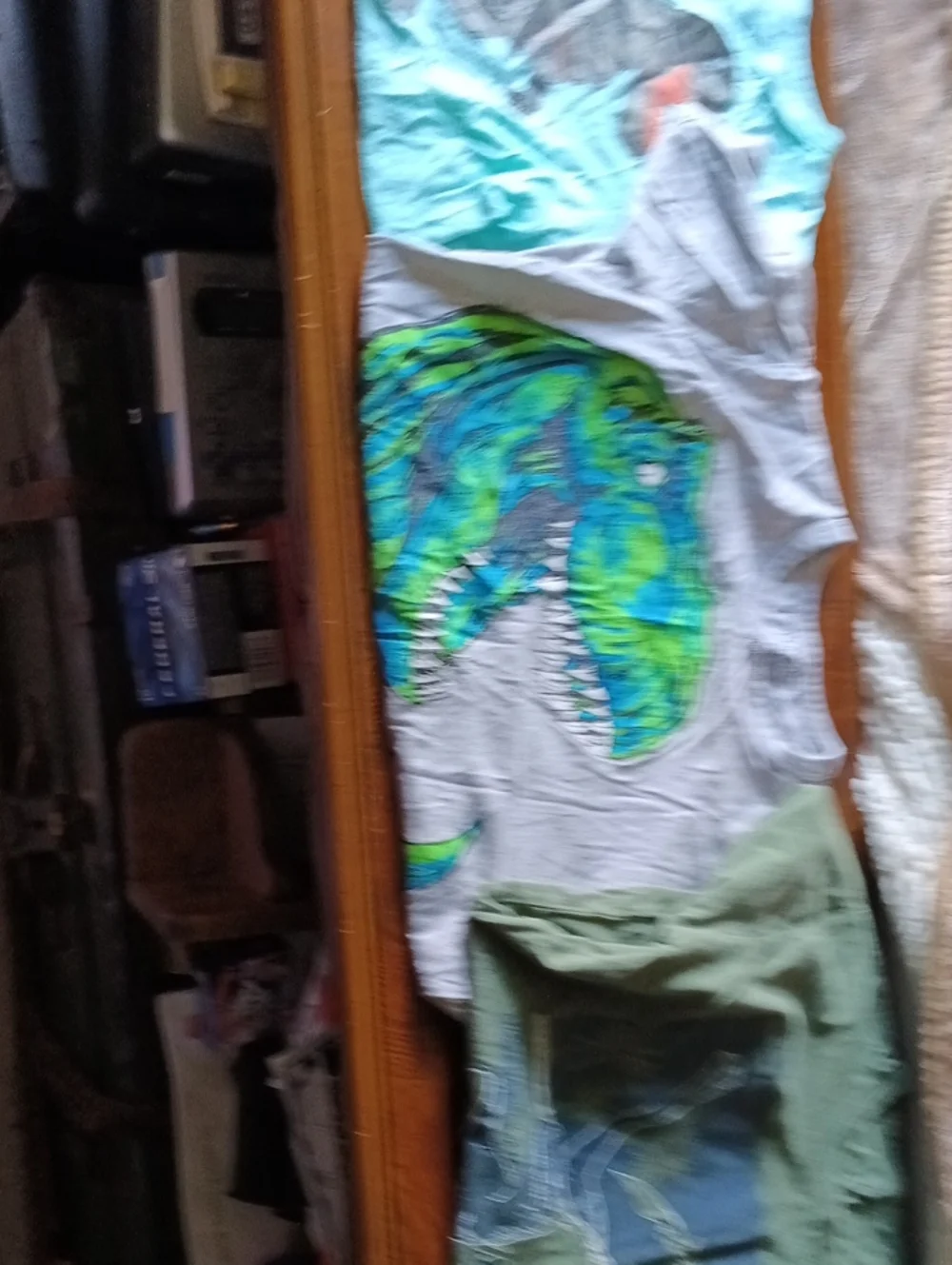 The Children's Place Three Tees with Blue & Green Dinosaur Graphic